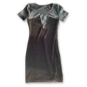 Brian Lichtenburg Glitter Sparkle V-Neck Velvet Dress
